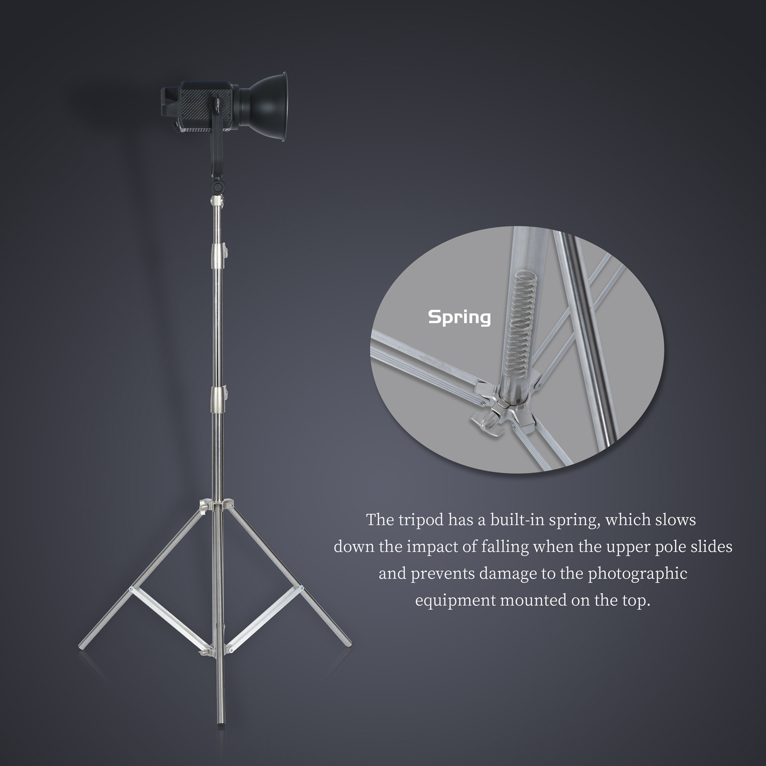 SH 2.8M Stainless Steel Light  - Photography Basics ulasan dan harga