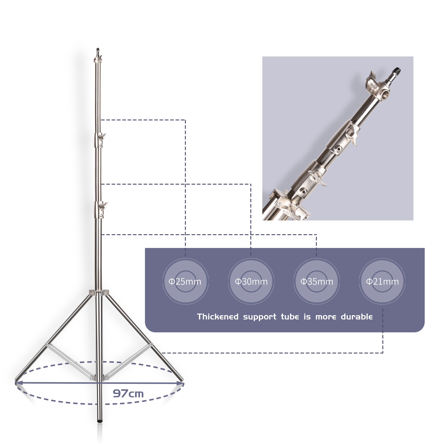 SH 2.8M Stainless Steel Light  - Photography Basics ulasan dan harga