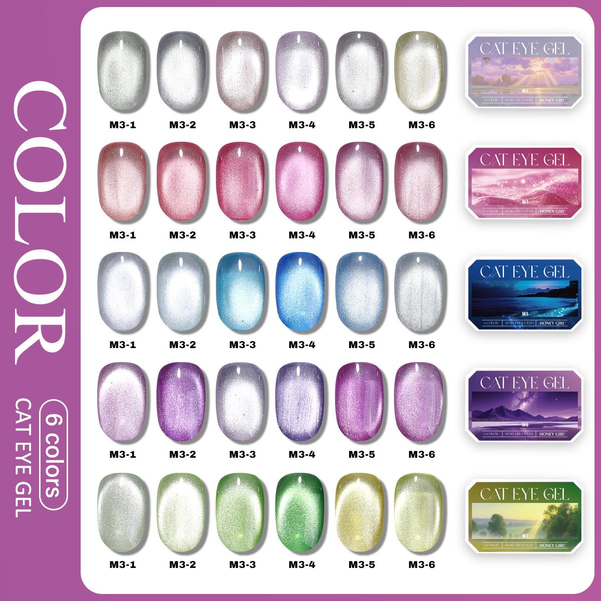 6 Grid Solid Cat Eye Gel Polis - Photography Design ulasan dan harga