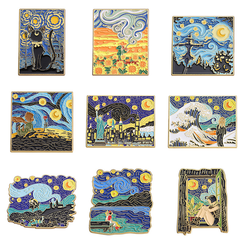 Fairy Tale Oil Painting Brooch - Photography Geometry ulasan dan harga