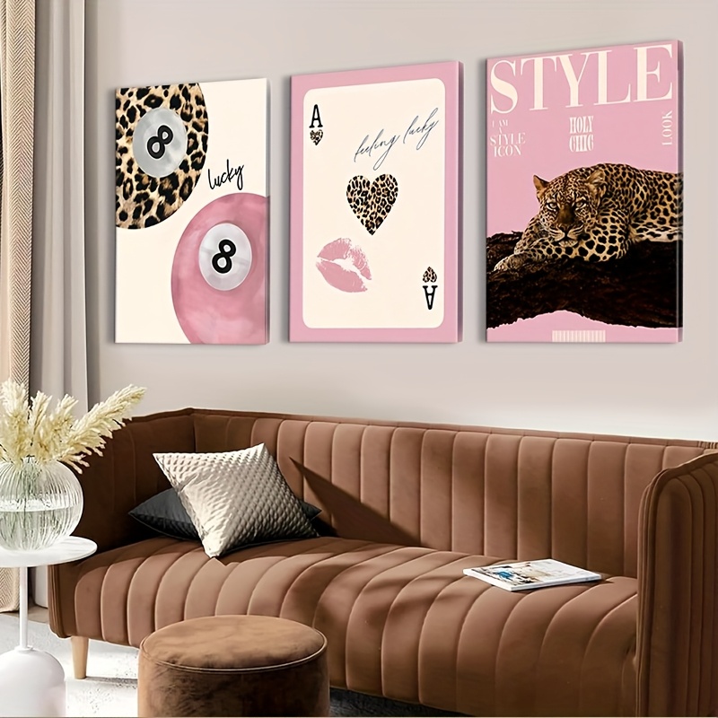 3pcs Leopard Cheetah Canvas Wa - Photography Design ulasan dan harga