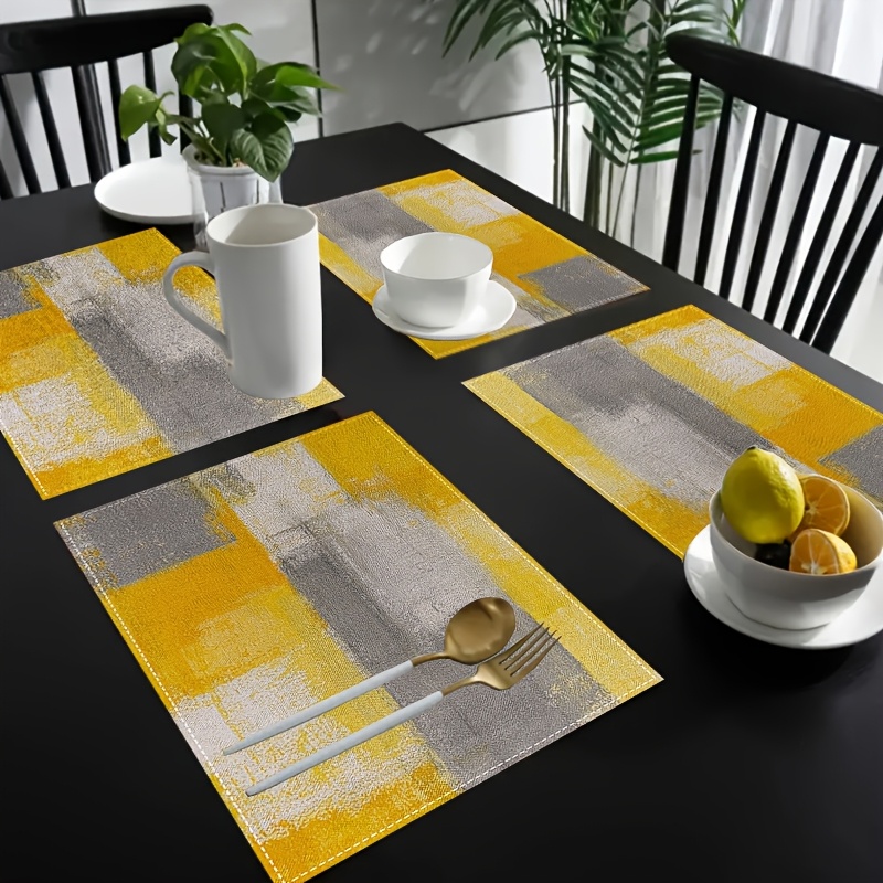 VIKAMA Yellow Gray Abstract Oi - Photography Geometry ulasan dan harga
