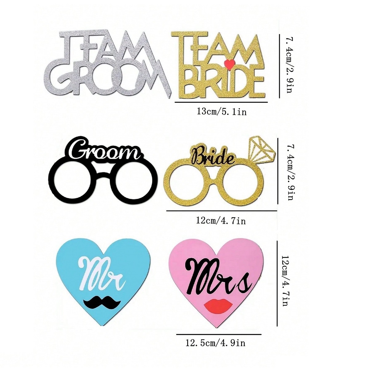 53pcs Wedding Photo Booth Prop - Photography Prompt ulasan dan harga